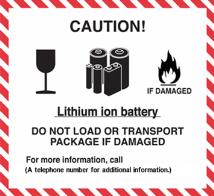 Page 14 of 15 Where a consignment includes packages bearing the lithium battery handling label, the words Lithium ion batteries in compliance with Section II of PI 967 must be included on the air