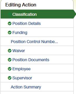 3. From the list of positions, locate which one you would like to modify/reactive be searching by current employee, PCN, or title.