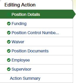 3. You will need to locate the position you are wanting to modify. You can search by name, PCN, title, or sort the list by columns and filter.