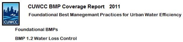 CUWCC BMP Coverage Report 2014 Foundational Best Management Practices For Urban Water Efficiency BMP 1.