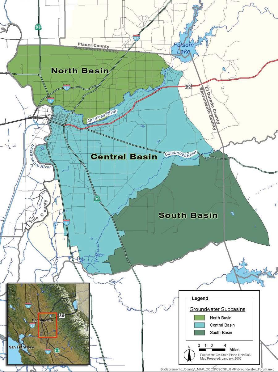 Figure 3-1 Regional Sacramento County Groundwater Basins 25 25 2006 CSCGMP