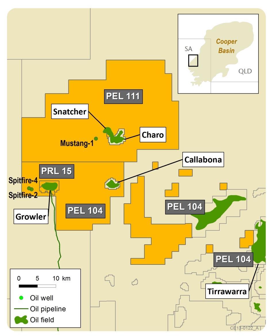 PEL 104 and PEL 111 Beach 40%, Senex 60% and operator Focus on the Birkhead Formation Gross production of ~4,300 bopd from Growler and Snatcher fields Anticipated program of 18 wells, of which 13 to