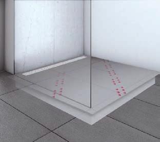 ACO ShowerDrain E Showerboard Article description ready-to-install shower floor of rigid foam with integrated full stainless steel shower channel coated with water-impermeable fleece ready-to-tile