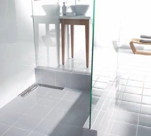 ACO ShowerDrain E The corner solution Article description drainage channel DN 50 as corner solution for the shower area, suitable for all push-fit socket systems installation height: 105 160 mm full