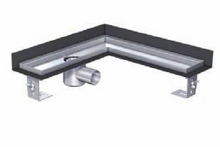 The inner surfaces, too, possess a thin bed flange to make sure that sealing can be carried out over the floor screed. Order data Corner solution design gratings Art. no. Design 0153.97.07 Wave 0153.