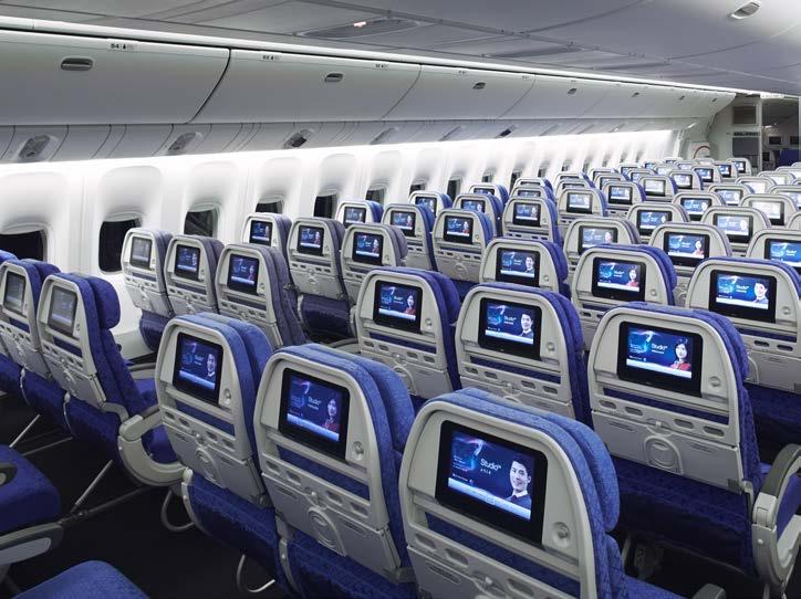 Inflight Carpets Our current Economy Class cabin, which was first introduced in 2012, features carpets produced from regenerated nylon waste materials such as discarded fishing nets, fabric, and