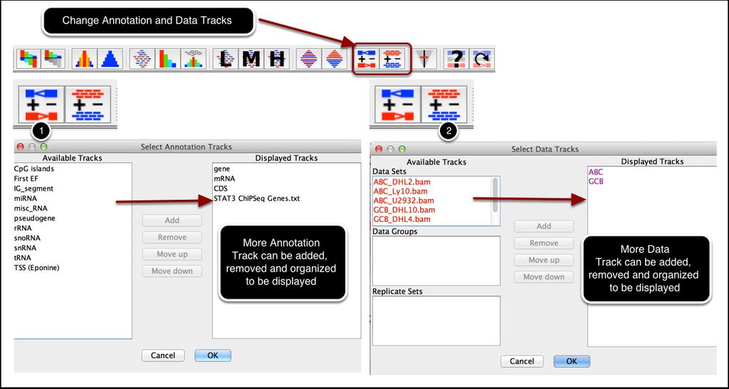 Quick Access Panel: Change Annotation and Data Tracks 1.