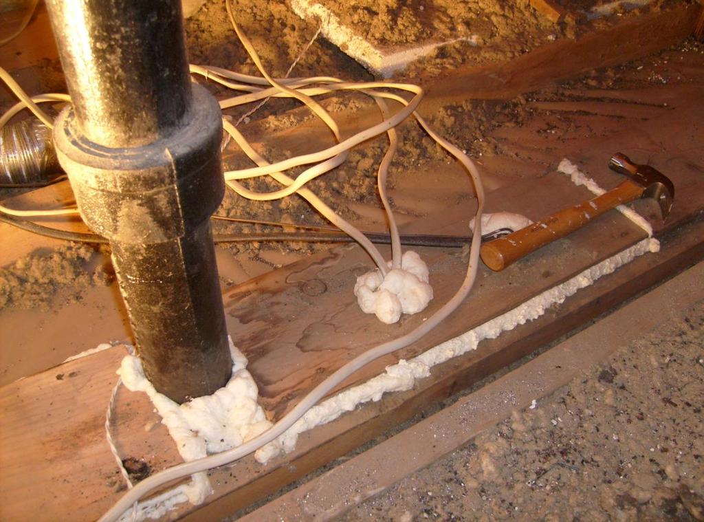 Sealed wiring and plumbing penetrations Some prefer flexible air seal