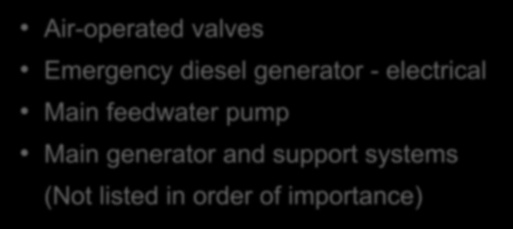 diesel generator - electrical Main feedwater pump Main