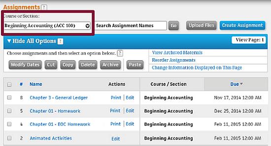 Creating a CLGL Assignment Once you have your course and any sections set up, you can create Homework or Test assignments comprised of