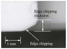 Edge chipping (or chamfer) shown in Figures 14 (a) to (d) not only compromises geometry accuracy but also causes possible failure of the component during
