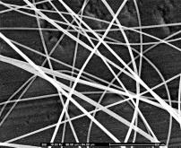 SEM micrograph of one sample of nanofibers polyacrylonitrile (PAN) electrospun is illustrated in Figure 5. 20 µm Figure 5. SEM micrograph of resultant PAN nanofibers.