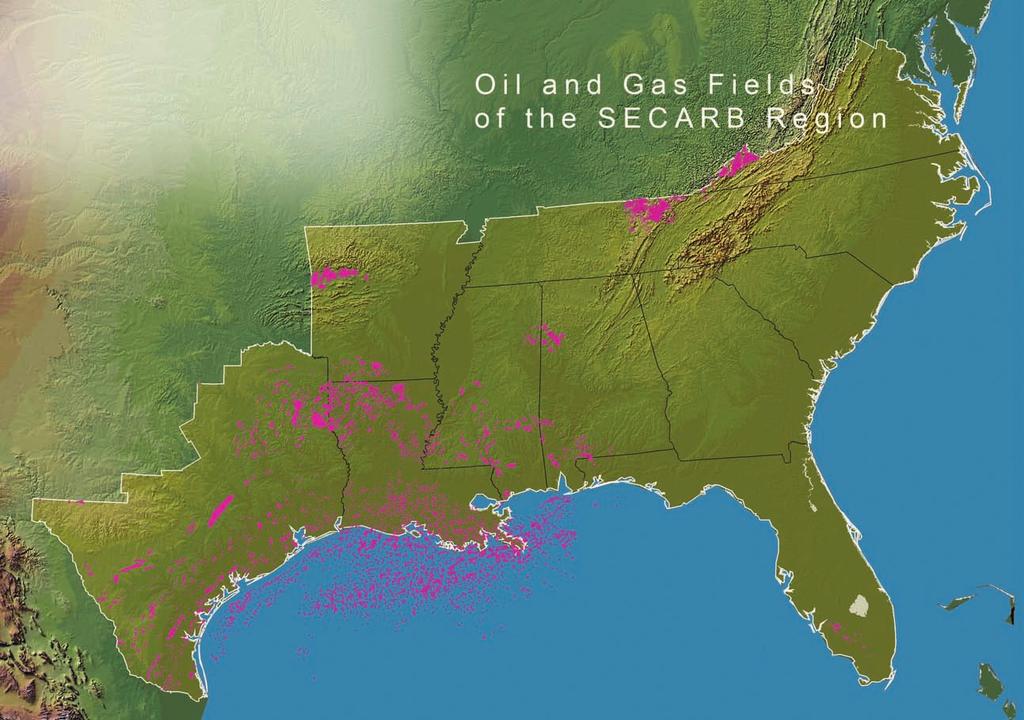 State SECARB Oil and Gas Reservoirs The SECARB Region, particularly Louisiana and eastern Texas, is an area with a rich history of oil and gas production.