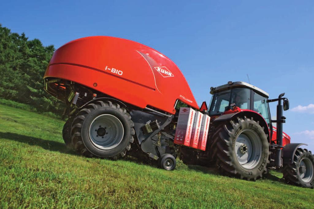 Excellent Overview 6 Bale chamber The KUHN i-bio is a fixed chamber round baler with a chamber diameter of 125