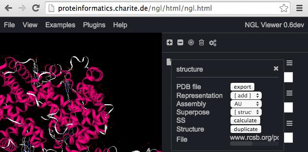 Open a new window, visit the webpage: http://proteinformatics.charite.de/ngl/html/ngl.