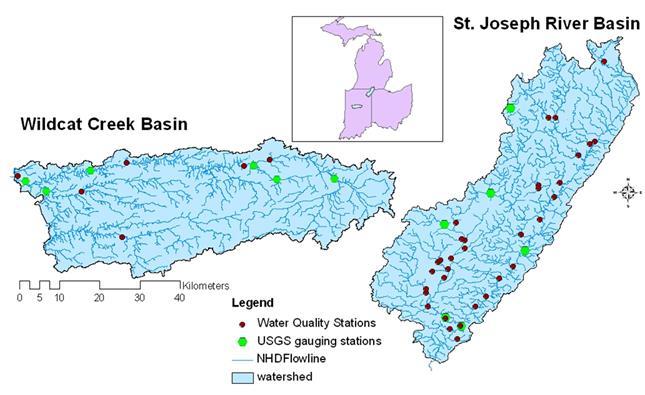 Study Watersheds North-Central Indiana Area 2,045 km 2 Agricultural watershed: 70% Corn