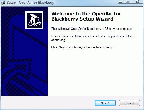 Installing from OpenAir You can download the OpenAir for BlackBerry app from your OpenAir account and then install it from your personal computer using BlackBerry Desktop Manager.