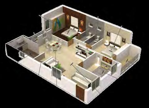 Master Bedroom Toilet Bed Room STRUCTURE Specifications KITCHEN & SHELVES EAST FACE 3 BHK Utility RCC frame structure designed for G+5 floors Steel Usage : Tata / Vizag Cement Usage : Zuari /
