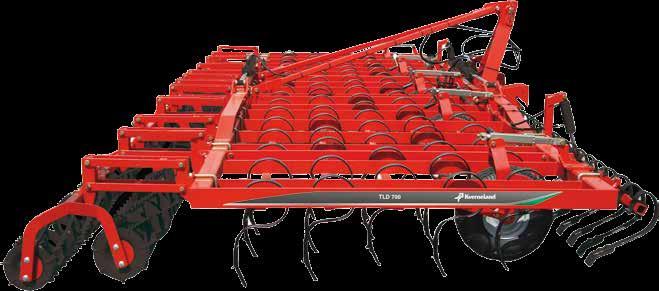 Robust chassis A great variety of tines for all conditions The Kverneland TLD is designed with a robust three-section foldable chassis, which helps to limit the overall transport height of the