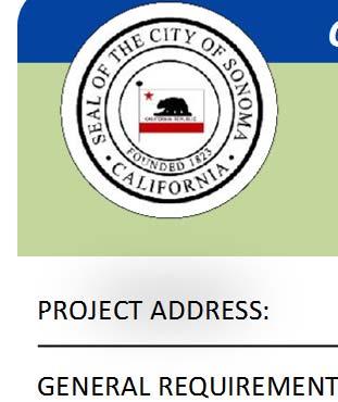 CITY OF SONOMA - TOOKIT DOCUMENT #2b Eligibility Checklist for Expedited Solar Water Heating Permitting for One- and Two-Family (Duplex) Dwellings PROJECT ADDRESS: GENERAL REQUIREMENTS A.