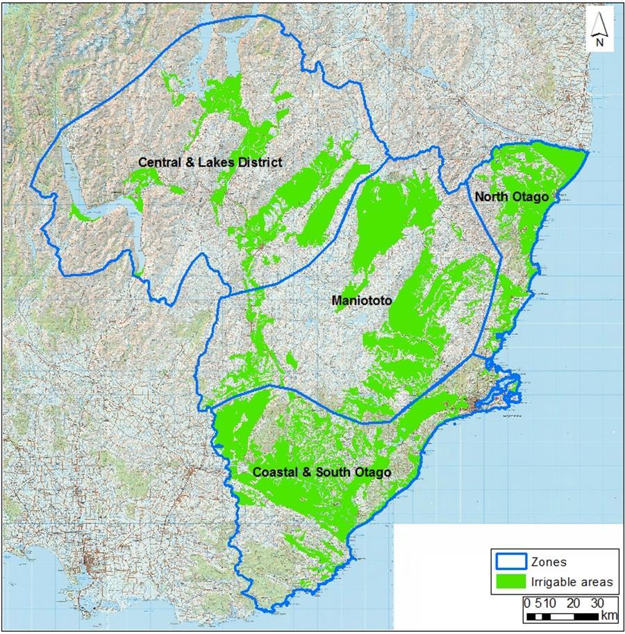 Figure 3: Likely irrigable areas Otago Regional