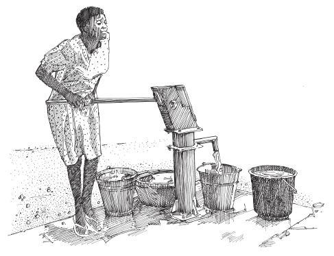 Borehole A deep hole that has been driven, bored or drilled, with the purpose of reaching groundwater supplies.