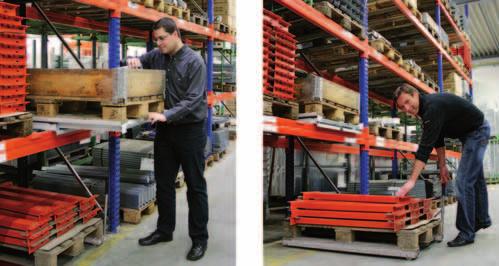 META MULTIPAL Pallet racking For pallets 1200 x 800 For the use on beams as well as on the floor Permits effortless extracting of the pallets from the shelving or on the floor Cross beam drawer for