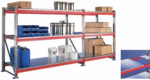 META MULTIPAL Widespan racking Complete bays META Pallet RACK system Frame type: 85/20 The racks are delivered knocked-down. Finish: Frame Beams: RAL 2001 safety orange Bay load: max.