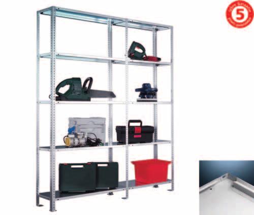 META FIX Bolted shelving Easy-to-order complete bays META Shelving systems Value-for-money solution for lighter loads with 80 kg capacity Bay load capacity up to 800 kg Shelves can be adjusted on 25