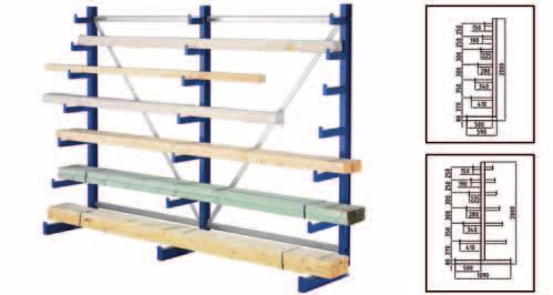 META ATLAS ST Cantilever Rack Welded cantilever racks for long items Cantilever arms with different arm lenghts The flexible solution for the horizontal storage of heavy and long items Produced from