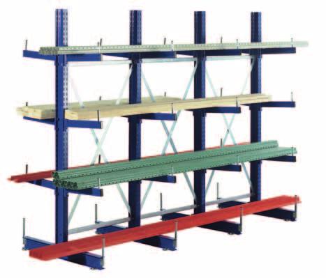 Upright stands will accept up to 5760 kg if free-standing Foot load capacity up to 5 times the individual cantilever arm safe load META MULTISTRONG M Size range Standard-Upright stands: Each bay