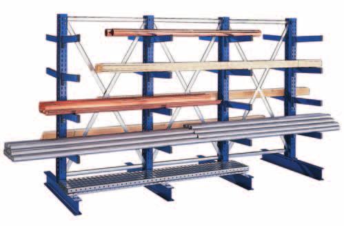 META MULTISTRONG M Cantilever rack Complete bays "Medium" Cantilever rack for medium weight goods Suitable for vertial and horizontal storage Storage for sheet materials Hot-rolled profile to IPE 140