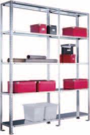 META FIX Bolted shelving META FIX Bolted Shelving bay length 1000 incl. fixing accessories Shelf load 80 kg RAL 7035 light grey Height No.