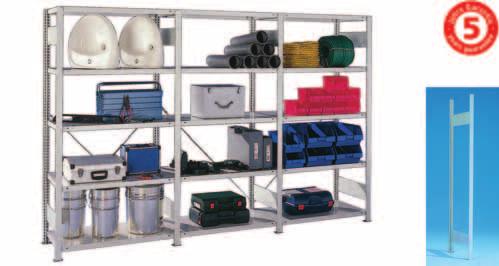 META QUICK Boltless shelving Easy-to-order complete bays META Shelving systems Completely clinched frame All-purpose racks, single sided, cross braced (back to back assembly) Boltless shelving easy