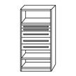 grey 3 drawers 100 3 drawers 200 Number of shelves: 3 with central locking Height 2000 1000 500 Starter bay 67914 1422,25 Add-on bay 67915 1348,65