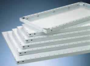 Powder coated shelves offer optimum abrasion resistance and an attractive appearance.