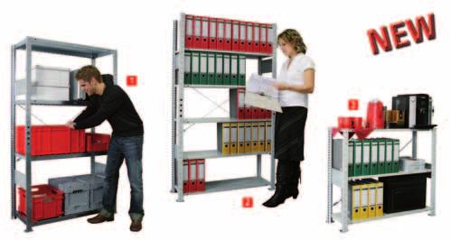 META QUICK Boltless shelving Ready packed units META Shelving systems Simple assembly without tools Ready packed units Designed for transport by parcel service or for use in boot With separated