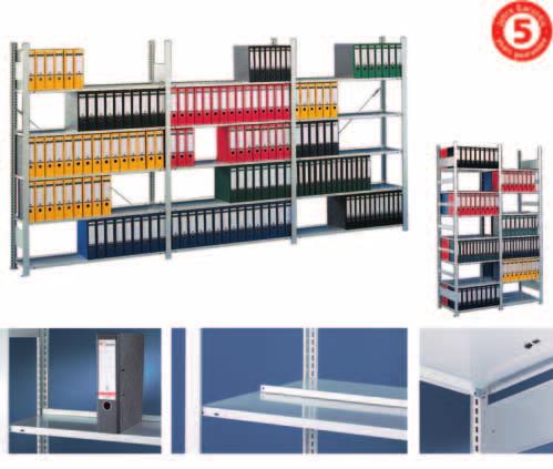META COMPACT Boltless Office shelving Examples - without top shelf META Shelving systems Bay heights: 1850, 2200, 2550 Bay depths: 300, 600 Bay widths: 750, 1000, 1250 Bay load capacity: 80-100 kg