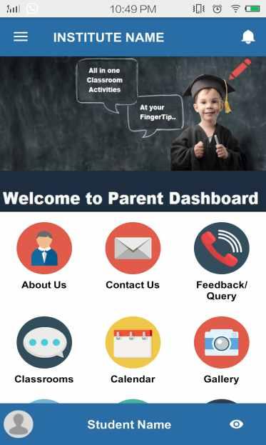 Parent Dashboard to see classes, schedules,