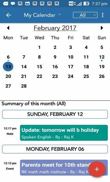App Calendar to schedule notes, events, assignments, future reminders and everything Ÿ here all teachers