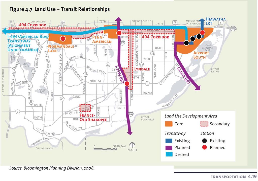 Planned Transit System Bloomington Desired Transit