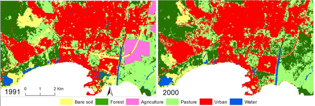 Hypothesis 1 In spite of reforestation, island wide forests were fragmented by the urban sprawl, especially the low-density residential