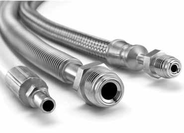 Hose and Flexible Tubing Standard and custom lengths with multiple end connection combinations available Wide variety of types and materials Broad operating pressure and temperature range Available