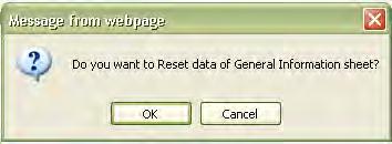 In case, there is any error in data entry for a particular sub section (like water supply, etc), click Reset to erase the data for that particular page.