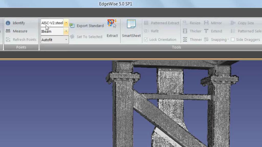ASSISTED MODELLING For structure, user guides process by selecting type of structural element and region of points Time