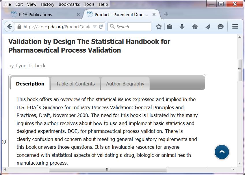Statistics and Validation For example, book by Lynn Torbeck The agency does not provide specific