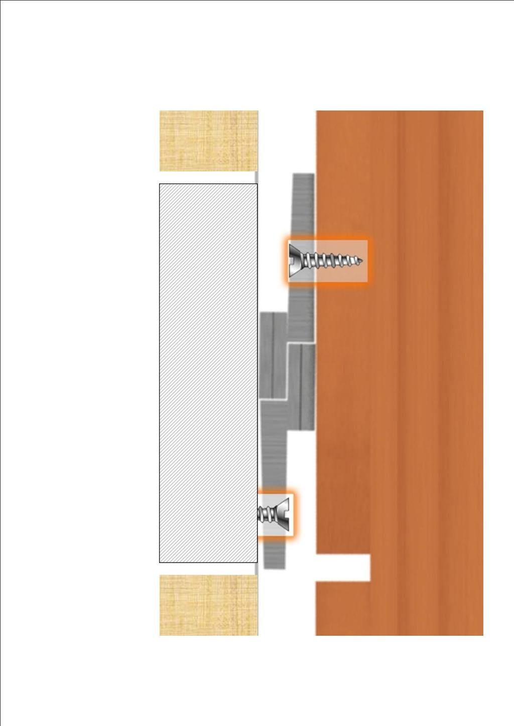 The split battens are then fixed in place to create an air space between the panels and the wall as shown in Fig. 1.