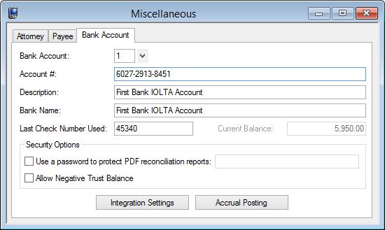 To add an Attorney 1. From the TAS menu, click File Open Miscellaneous. 2. By default, the Attorney tab is selected. Click. 3. Specify the attorney number you want to use. 4.
