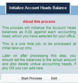 Field Office -> 1. Admin -> 1.5. Initialize Account Heads Balance Field Office -> 1.