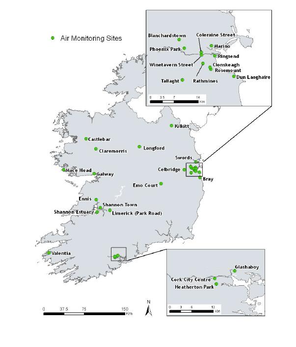 Figure 12-2: Air quality monitoring locations (Source: